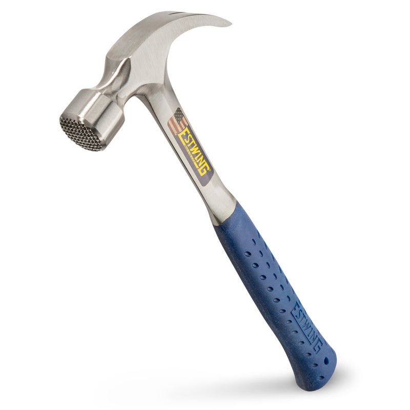 ESTWING Framing Hammer - 22 oz Curved Claw with Milled Face & Shock Reduction Grip - E3-22CMR - Image 1